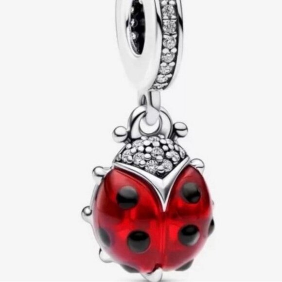 Brand New Pandora Red Ladybird Dangle Charm - Picture 1 of 16